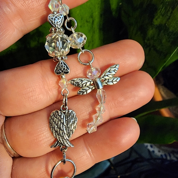 Angel PurseCharm Dragonfly BagCharm Celtic Heart Bag Clip on Crystal Suncatcher - Picture 5 of 16